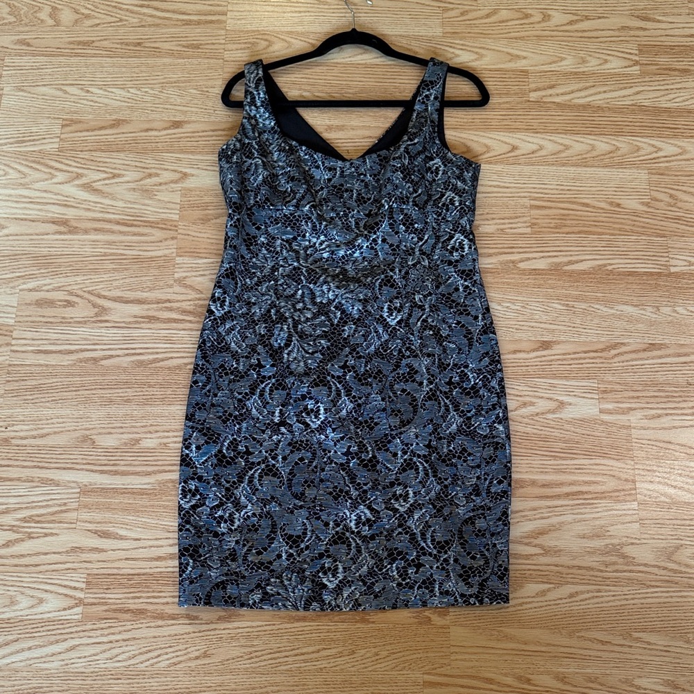 Trina Turk Black and White Sleeveless Pencil Dress